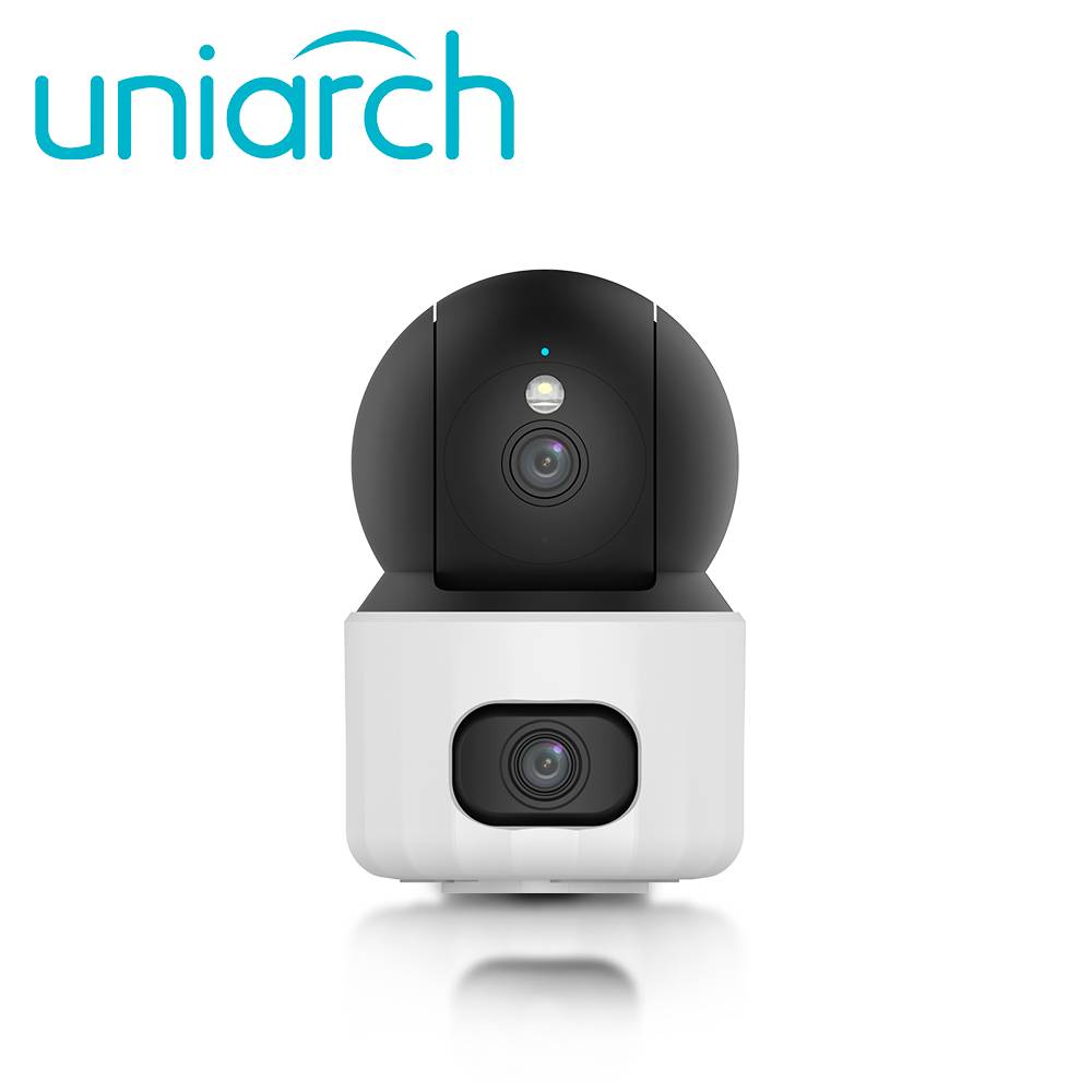 Cámara IP Wifi Uniarch (Uho-S3S-M33D) 3MP+3MP / Lente 4mm / IR10M / MicroSD 512GB / Micrófono + Altavoz / USB-C / Interior / Serie Panda -