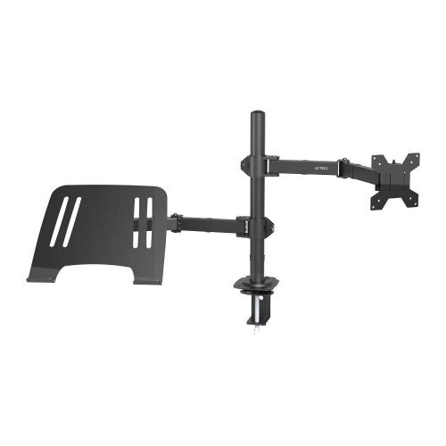 Soporte Doble Para Monitor/Laptop  ENFORCE ZONE SM525  ACTECK Soporte Doble Articulado para Monitor/Laptop con Altura Ajustable con C-Clamp -