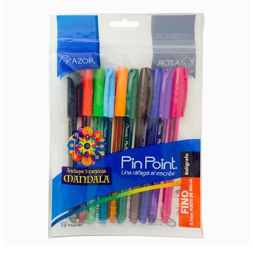 Pluma PINPOINT 6810 AZOR mandal surtido 0.7 c/10 -