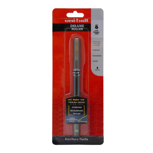 Boligrafo AZOR UNI-BALL DELUXE ROLLER UB155NE1 Negro. Blister con 1 pieza. -