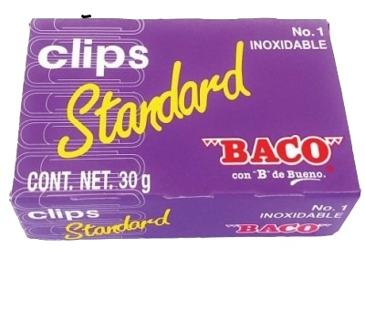 Clip BACO Estándar #1 12302. Paquete de 10 Cajas. Clip Metálico Galvanizado. -
