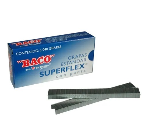 Grapa BACO G-5000 Superflex 11039. Caja con 5 - 040 Grapas Grapa Estandar Superflex con Punta.