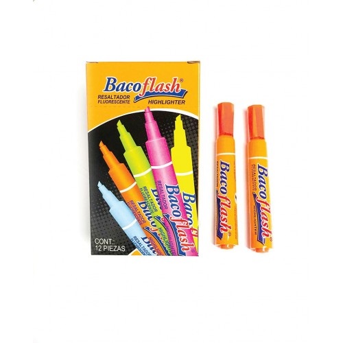 Resaltador BACO BACOFLASH 99396 Naranja. Plegadiza con 12 Piezas -