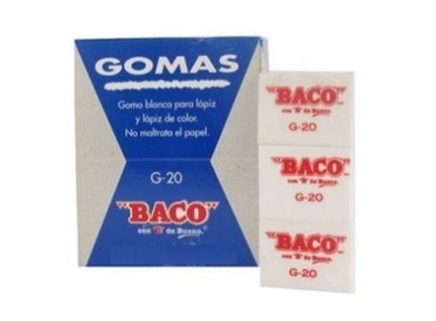 Goma G-20 94124. Goma blanca para borrar - elaborada con materiales de PVC no mancha ni rompe el papel.