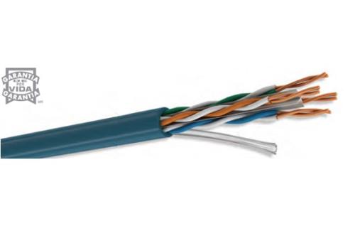 Bobina UTP CAT6 para interior - 4 pares, 23 AWG, bobina de 305 mts, 100  cobre, condumex 66446815, color azul