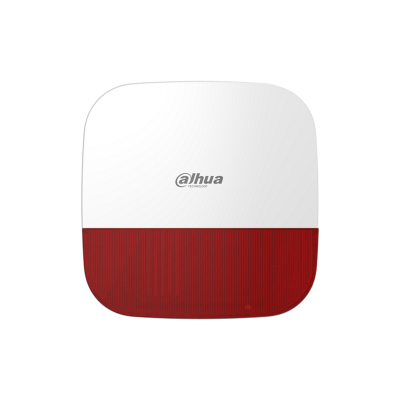 DAHUA DHI-ARA13-W2 - Sirena Inalámbrica para Exterior con Estrobo Rojo/ 110dB / Múltiples sonidos de Alarma/ IP65/ Alarma de Batería Baja NB -