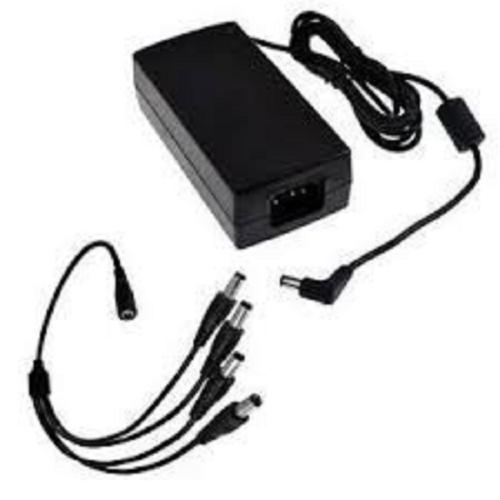 SAXXON PSU1204EPAQ2 - Paquete de Fuente de Poder Regulada de 12 Vcc 4.1 Amperes + Divisor para 4 Camaras/ Color Negro -