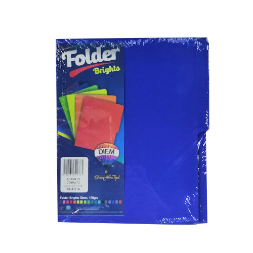 Folder Diem Brights C/25 piezas color Azul Cobalto / FF24  tamaño Carta 7506231508443 -