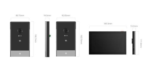 Videoportero EZVIZ HP7 - Negro, H.265 / H.264, 7 pulgadas, 2048 x 1296 pixeles