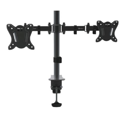 GETTTECH SOPORTE PARA 2 PANTALLAS - DE 10 A 30 pulgadas, 10 KG, NEGRO, VESA 100X100MM INCLINACION +- 45, MOD. TW-1404