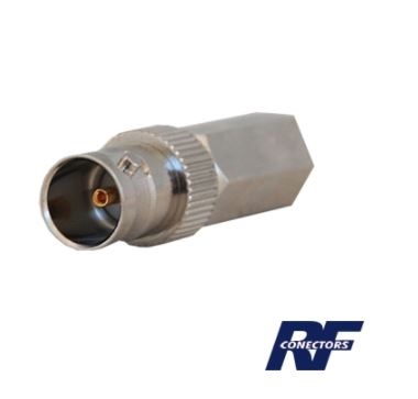 Conector BNC Hembra (40.20 mm.) (RFB1722) roscable para cable coaxial RG-59/U en 75 Ohm. RF CONECTORS -