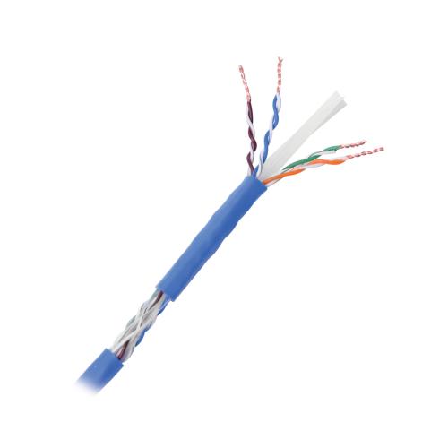 Cable Cat6+ CALIBRE 23 ALTO RENDIMIENTO - ETL, UL, color azul, 100 metros, super flexible, para aplicaciones de CCTV, video HD, y redes de datos.