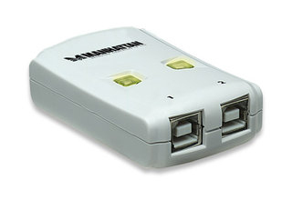 Hub USB 162005 MANHATTAN - USB 2.0, Color blanco, 2 puertos