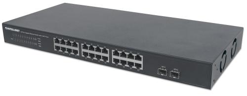 Switch INTELLINET 561044 - Negro, 24 puertos, 10/ 100/ 1000 Auto MDI-X