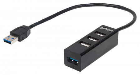 163828 Hub combo USB 3.0 / 2.0 - 1 puerto USB de SúperVelocidad 3.0 y 3 puertos de AltaVelocidad 2.0