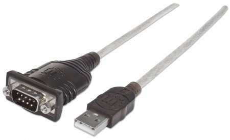 Convertidor de USB a Puerto Serial MANHATTAN 151849 - 1, 8 m, Plata, USB, DB9, Macho/Macho