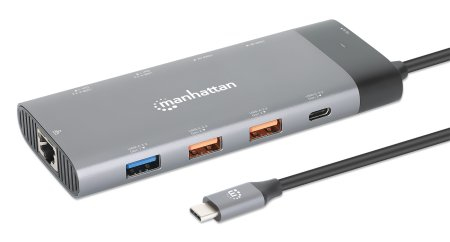 130714 DOCKING USB-C 3.2 CON 10 PUERTOS Docking Station USB-C para monitor dual 8K y carga PD -