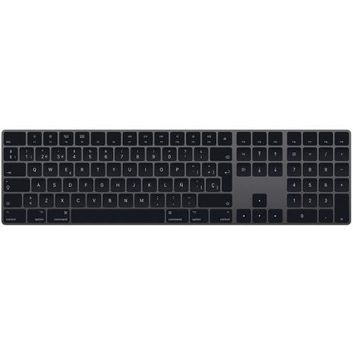 Teclado APPLE MRMH2E/A - USB + Bluetooth, QWERTY, Negro, Gris, PC/server