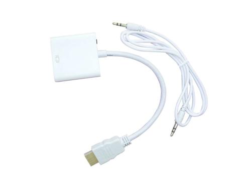 Convertidor HDMI/VGA Naceb Technology - HDMI, VGA, Macho/hembra, Color blanco