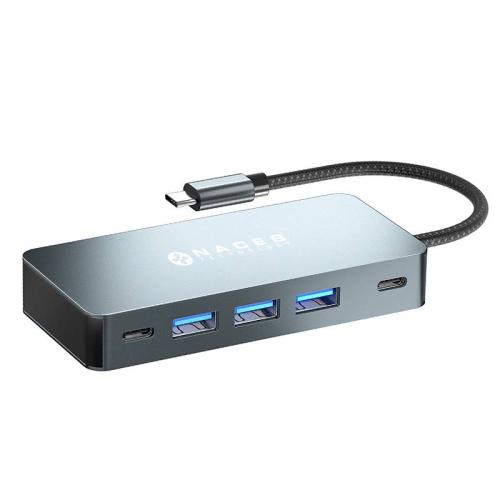 NACEB ADAPTADOR USB-C 7 EN 1 DUAL HDMI 4K+USB-C+PD100W+3*USB3.0 NA-0147 -