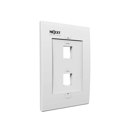 Tapa - faceplate, 2 puerto, para conectores tipo keystone Blanco