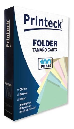 Folder Printeck carta color crema C/100 8-040-1 Dimensiones 29.3 cm de Largo x24 cm de Ancho 4.5 de grosor Capacidad  para 50 hojas -