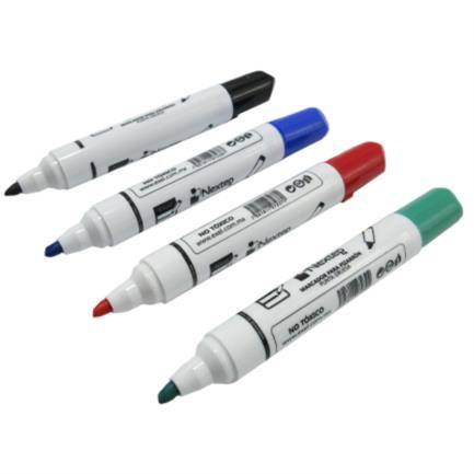 Juego de Marcadores NEXTEP NE-078 para pintarron  Blanco 4 colores punta cincel  4mm -