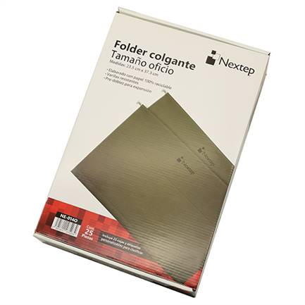 Folder Colgante Económico Nextep NE-014O color Verde con 25 piezas tamaño Oficio -
