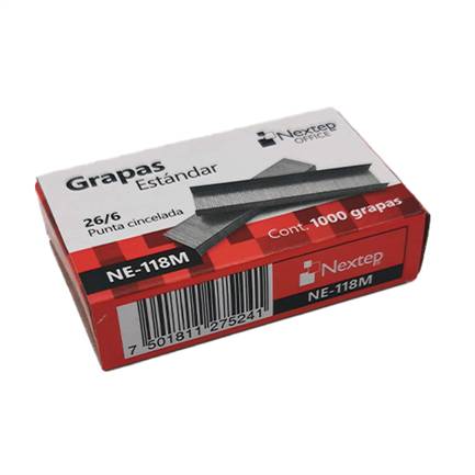 Grapa Estándar Nextep NE-118M 26/6 con 1000 capacidad para de 25 hojas -