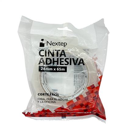 Cinta Adhesiva Nextep NE-608S Corte Fácil  24mm x 65mm mts con 2 piezas -