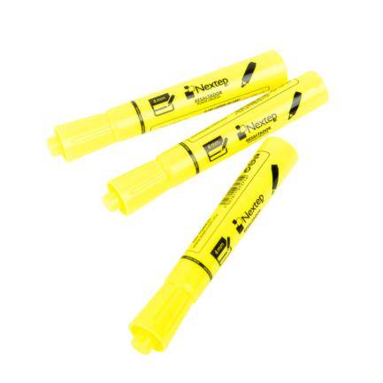 Resaltador Nextep NE-079A Color Amarillo con 12 piezas punta cincel 4mm -