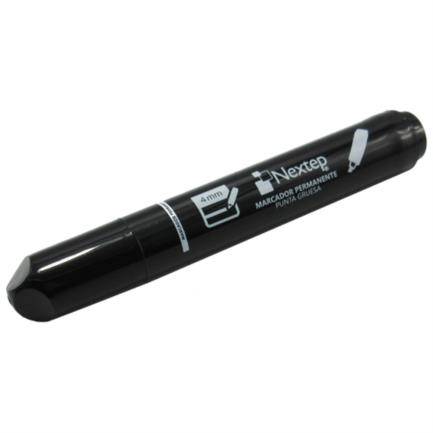 Marcador Permanente Nextep NE-074 punta Cincel 4mm color negro con 12 piezas -
