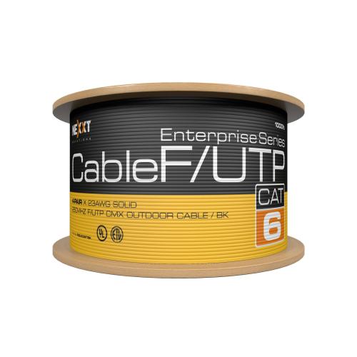 Bobina de Cable Cat.6  F/UTP - revestimiento tipo CMX Externo, 305M, Negro Enterprise 100  Cobre 23 AWG