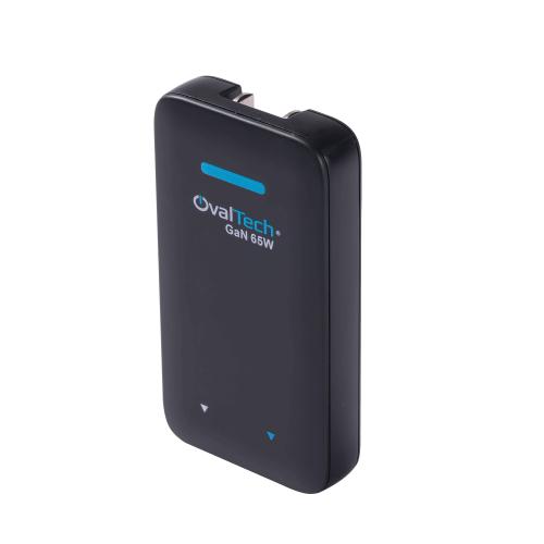 OV-S65W Adaptador de Corriente GaN 65W con puertos PD 3.0   QC 4.0 Sin Cables (USB C + USB A) marca Ovaltech -