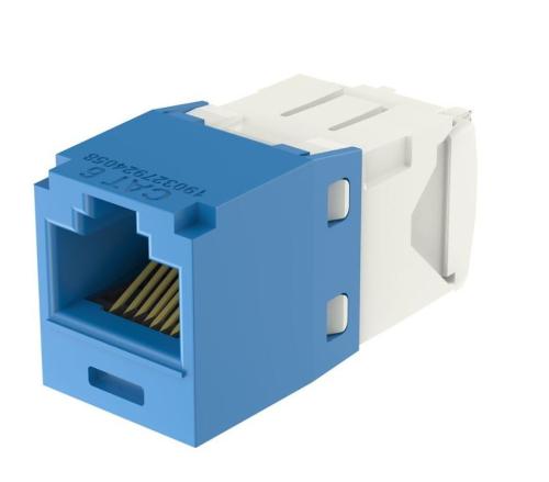 Modulo mini - com marca PANDUIT modelo CJ688TGBU - Cat 6e, de tipo UTP, con 8-Posiciones de cable, tipo Universal, color azul de tipo TG.