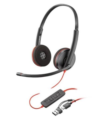 HP Poly Blackwire 3220 - USB-C con adaptador USB-C/A, Alambricos, Binaural