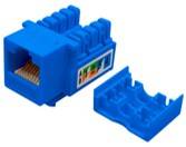 JACK RJ45 - CAT 5e, KEYSTONE DE IMPACTO, P/CABLE UTP SIN BLINDAR, USO C/HERRAMIENTAS DE PONCHADO, AZUL, BROBOTIX 230202