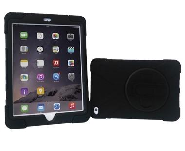 FUNDA PROTECTOR C/CORREA - USO RUDO, GIRO 360º, P/IPAD 9.7, 6TA GENERACIÓN 2017, C/MICA, BROBOTIX 004152