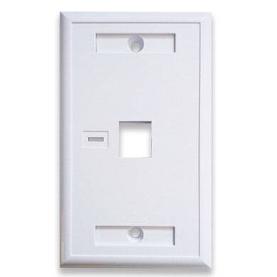 TAPA - FACEPLATE DE 1 PANEL PARA JACK - UNIVERSAL, STANDARD, BLANCO, BROBOTIX 251701
