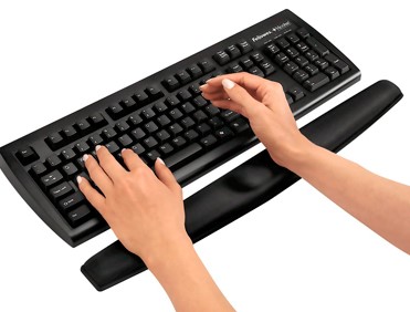 Mouse Pad para Teclado de Escritorio - con Descansa Muñecas, Gel en su interior, Ergonómico, Antiderrapante, 46*7*2 cms, Negro, 058950 BROBOTIX