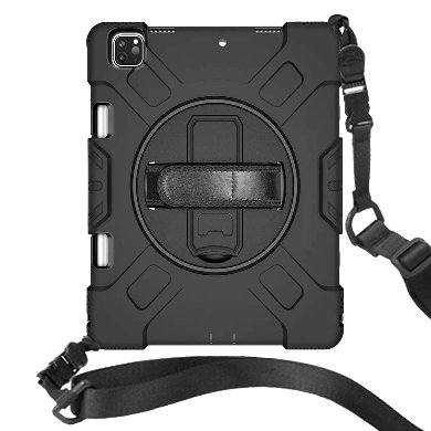 FUNDA PROTECTOR C/CORREA - USO RUDO, GIRO 360º, P/IPAD 12.9 PRO (2018/2020/2021/2022), C/MICA, BROBOTIX 6001813