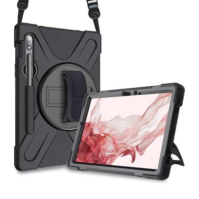 FUNDA PROTECTOR C/CORREA - USO RUDO, GIRO 360º, P/SAMSUNG GALAXY  S9, 11 PULGADAS, C/MICA, X710/X706/X700/X510/T870/T875, BROBOTIX 6005576