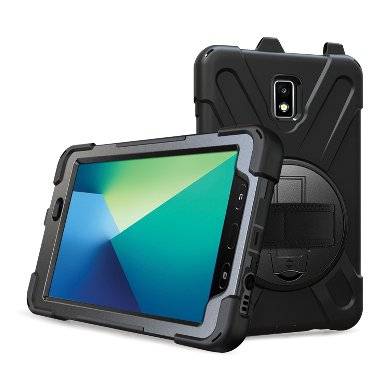 FUNDA PROTECTOR C/CORREA - USO RUDO Y GIRO 360° P/SAMSUNG GALAXY ACTIVE 2, 8 pulgadas T390/T395/T397, 2017, BROBOTIX, 6006498