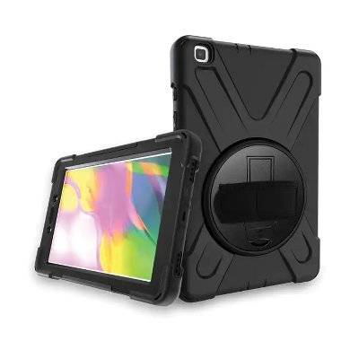 FUNDA PROTECTOR C/CORREA - USO RUDO Y GIRO 360° P/SAMSUNG GALAXY ACTIVE 8 PULGADAS T290/T295, 2019 BROBOTIX, 6006504