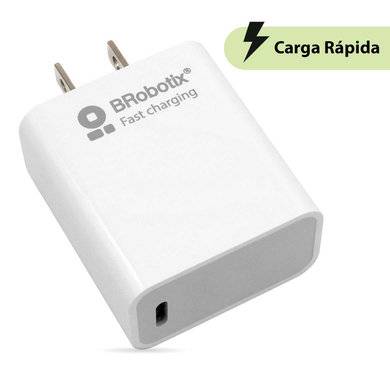 CARGADOR CARGA RÁPIDA - USB V3.0 20W, 1 PUERTO TIPO C, BLANCO, BROBOTIX, 6006610
