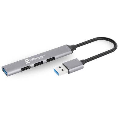 HUB USB V3.0 - 4 PUERTOS CONEXIÓN TIPO A, PLATA 406108, BROBOTIX