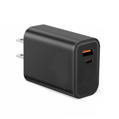 CARGADOR CARGA RÁPIDA - GaN, 45W, DUAL USB V3.0, 1 PUERTO TIPO A Y 1 PUERTO TIPO C, NEGRO, BROBOTIX 6007631
