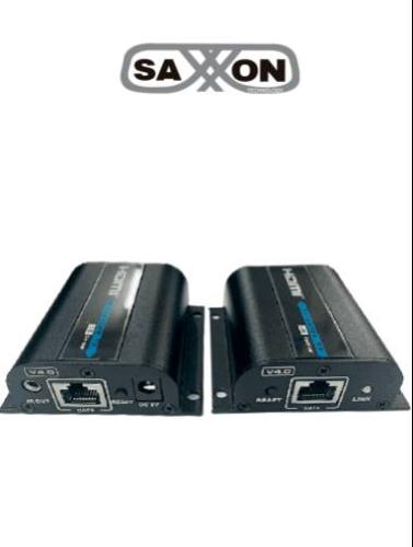 SAXXON LKV372PRO-4.0 - Kit extensor de video HDMI/ Resolucion 4K/ CAT 6/ 6A Cobre / PoC/ Hasta 50 metros/ Loop HDMI en transmisor/ Transmisor IR/ Plug and -