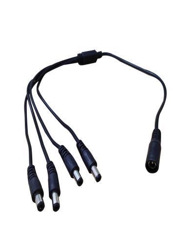 SAXXON PSUWB07 - Divisor de Energía para 4 Cámaras/ 1 Conector Hembra + 4 Conectores Macho/ 2.1 mm -
