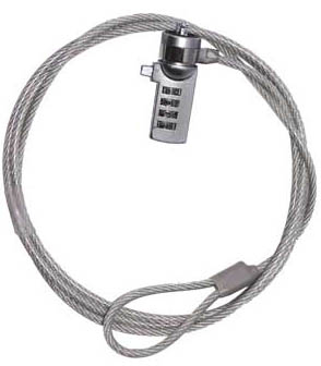 Candado de combinación TechZone Tipo T-Bar - 1.8 m de longitud/4mm, acero inoxidable recubierto en vinilo. Empaque retail, 1 año de garantía.
